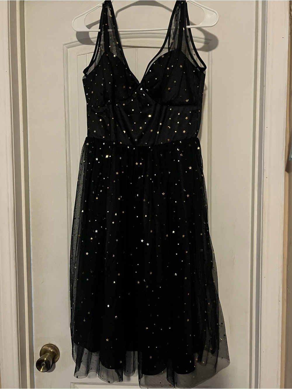 Hell Bunny Tulle black with gold Stars dress size small